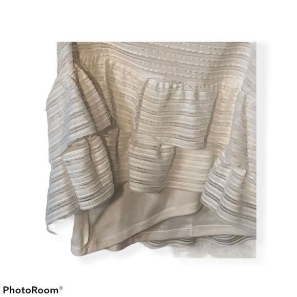 Lulus For Always White Ruffled Long Sleeve Dress! Cool, ruffled, ribbed knit is - Picture 9 of 10